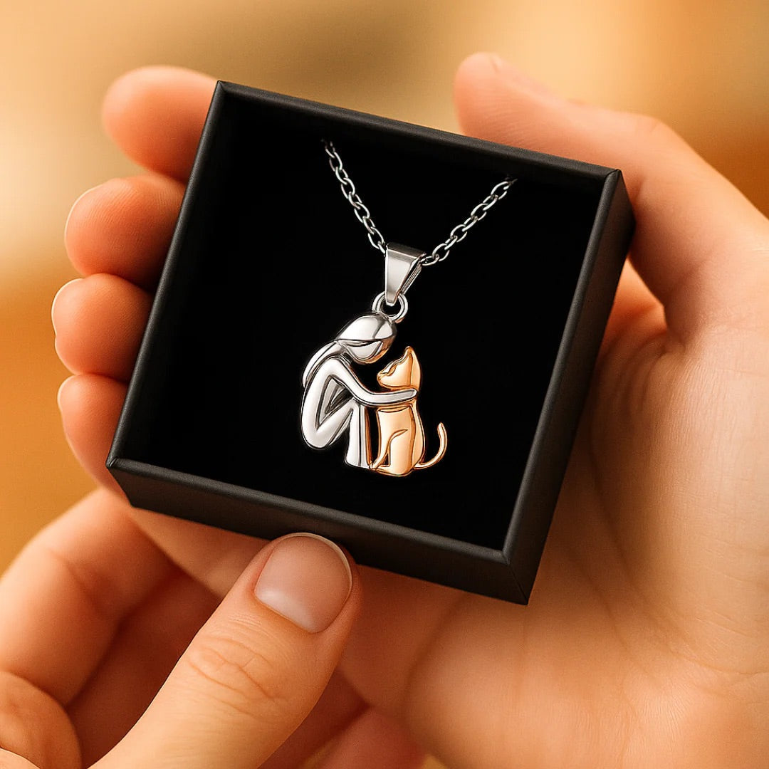Cat Hug Pendant Necklace - Limited BOGO Offer