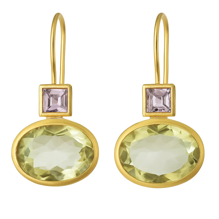 Vintage Green Gold Earrings