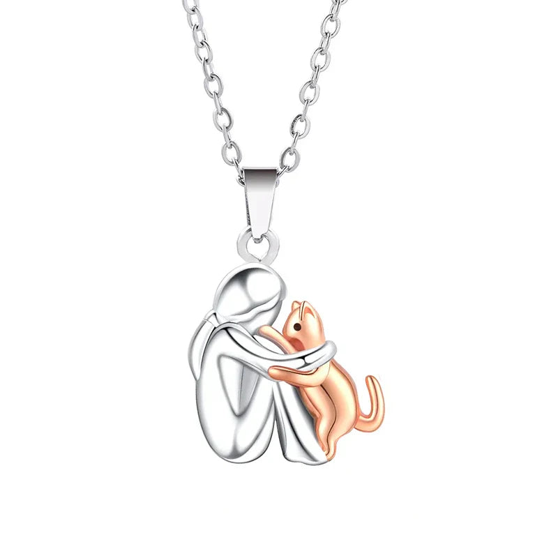 Cat Hug Pendant Necklace - Limited BOGO Offer